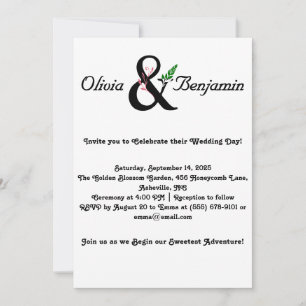 Elegant Ampersand & Script Wedding Design Invitation