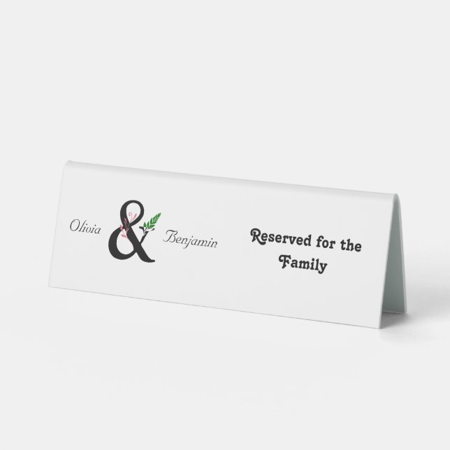 Elegant Ampersand Table Tent Sign (Front)