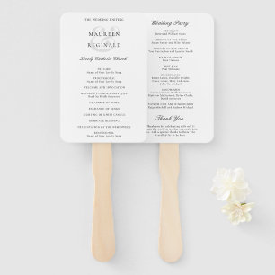 Elegant Ampersand Traditional Wedding Program Hand Fan