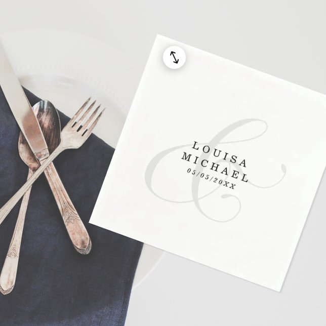 Elegant Ampersand Wedding Napkin (Creator Uploaded)