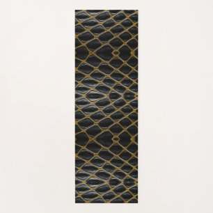 Elegant Anaconda Skin Pattern – Monochrome Fabric  Yoga Mat