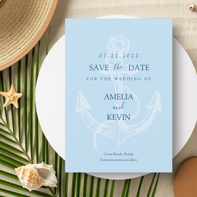 Elegant Anchor Nautical Beach Save the Date (Creator Uploaded)
