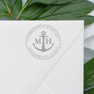 Elegant Anchor Nautical Monogram Return Address  Self-inking Stamp