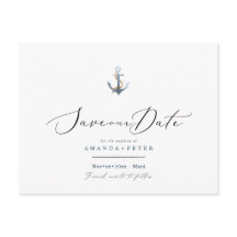 Elegant Anchor, Nautical Save the Date