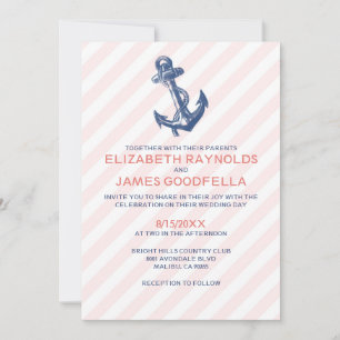 Elegant Anchor Nautical Wedding Invitations