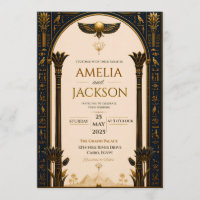 Elegant Ancient Egyptian Wedding Invitation