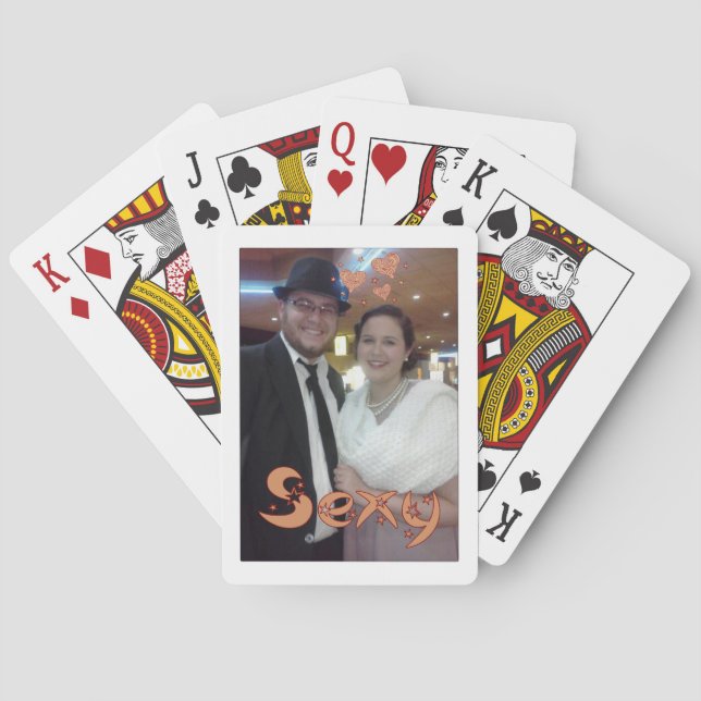 Elegant and Artsy Cute Couple Design Playing Cards (Back)