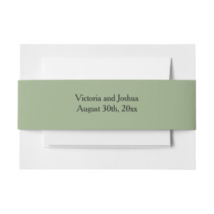 Elegant and Basic Sage Green Invitation Belly Band