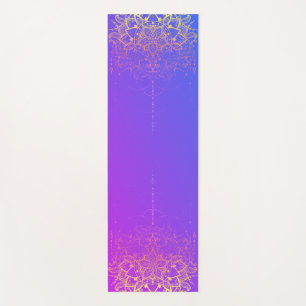 Elegant and Beautiful Violet and Rainbow Mandala Yoga Mat