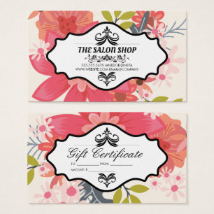 Elegant and Bold Floral Gift Certificate