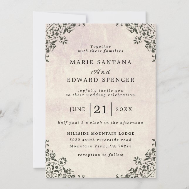 Elegant and cheerful custom wedding  invitation (Front)