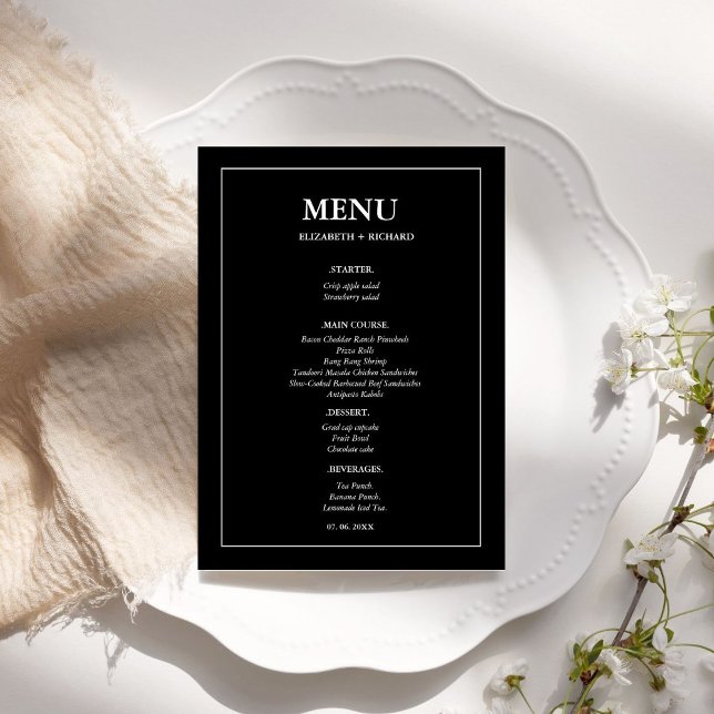 Elegant And Chic  couple shower Bridal Shower Menu (Creator Uploaded)