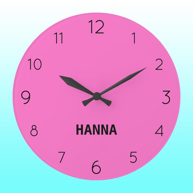 Elegant and Chic Neon Pink and Black Name  Clock (Creator Uploaded)