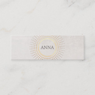 Elegant and Chic Simple Name Gold Circle Motif Mini Business Card
