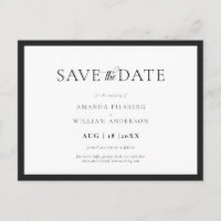 Elegant and Classic Black & White Save the Date