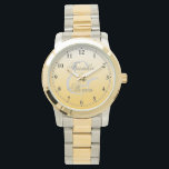 Elegant and classic bride & groom wedding watch<br><div class="desc">Elegant and classic bride & groom wedding watch. Silver and golden two tone style watch.</div>