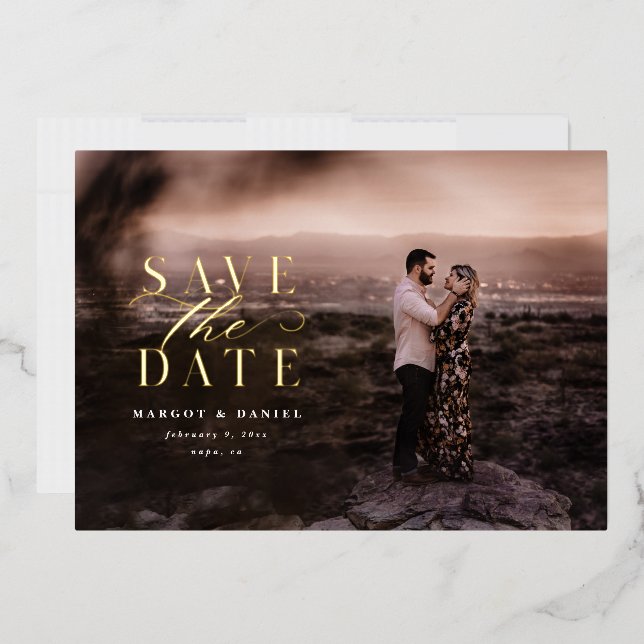 Elegant and Classic Foil Photo Save The Date  (Envelope)