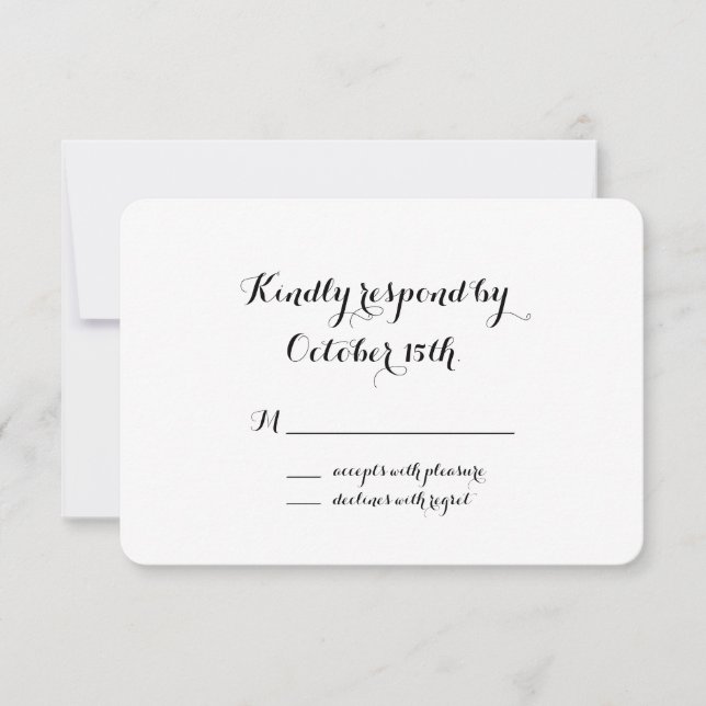 Elegant and Classic White RSVP (Front)