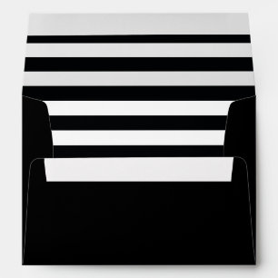Elegant and Classy Black and White Stripes Envelope