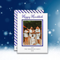Elegant and Classy Faux Foil Photo Happy Hanukkah
