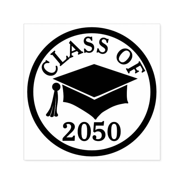 Elegant and Classy Grad Cap Class Year Self-inking Stamp (Design)