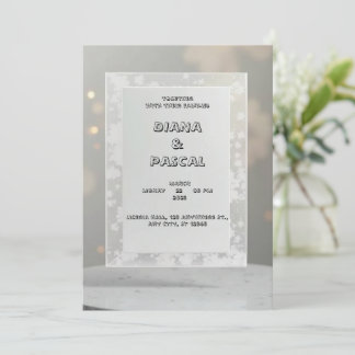 Elegant and classy invitation, on a grey backgroun invitation