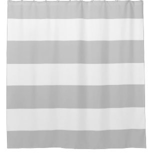 Elegant and Classy Light Grey and White Stripes Shower Curtain