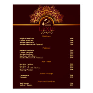 Elegant and Classy Nail Tech Price List Poster