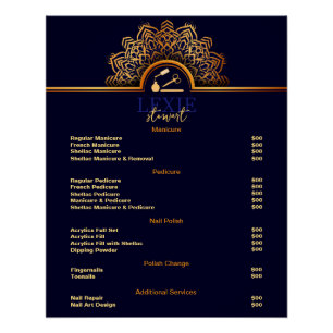 Elegant and Classy Nail Tech Price List Poster