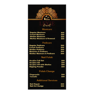 Elegant and Classy Nail Tech Rack Card