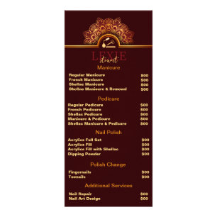 Elegant and Classy Nail Tech Rack Card