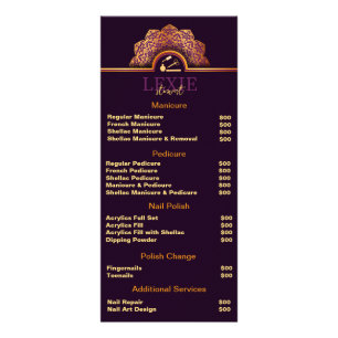 Elegant and Classy Nail Tech Rack Card