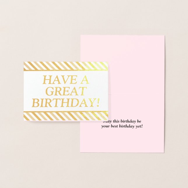 Elegant and Clean "HAVE A GREAT BIRTHDAY" Card (Display)