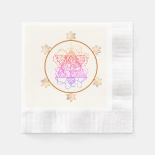 Elegant and Colourful Jewish Star Paper  Napkin