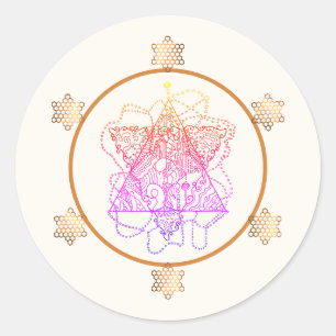 Elegant and Colourful Jewish Wedding  Classic Round Sticker