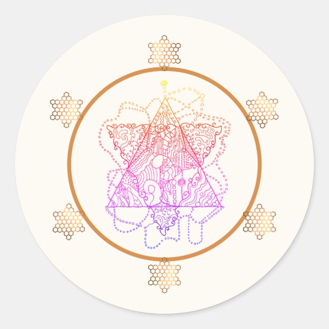 Elegant and Colourful Jewish Wedding  Classic Round Sticker (Front)