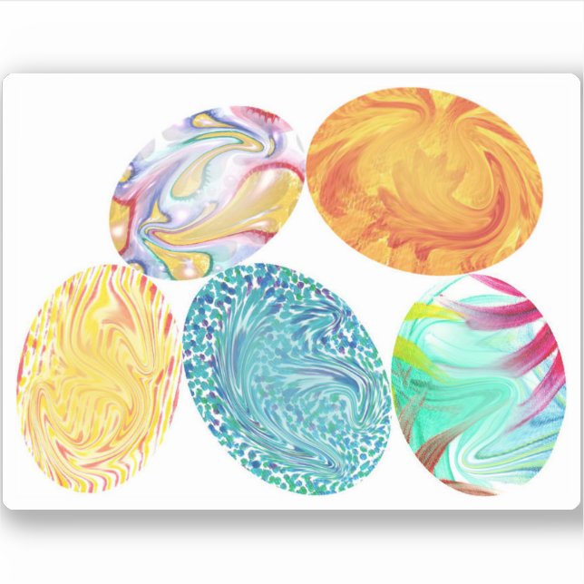 Elegant and Colourful Swirled Easter Eggs  (Front)