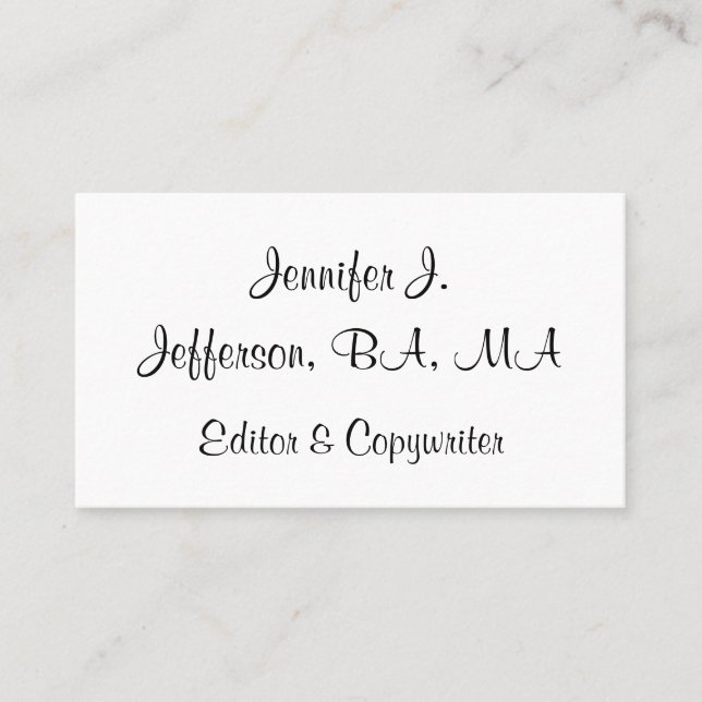 Elegant and Customisable Editor Business Card (Front)