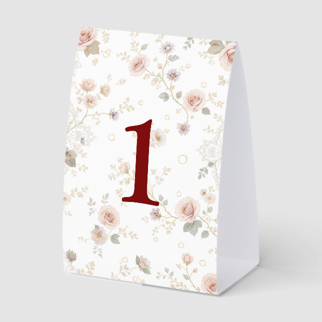 Elegant and customizable table numbers (Front)