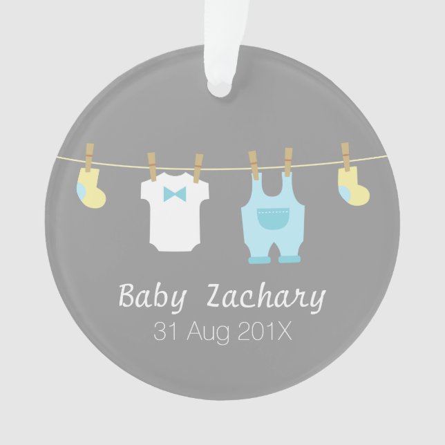 Elegant and Cute Baby Boy Clothes, Newborn Ornament (Front)