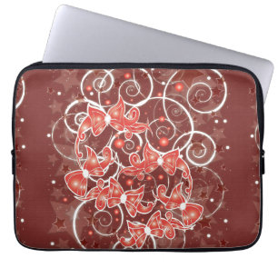 Elegant and Cute Christmas Bows and stars Laptop Sleeve