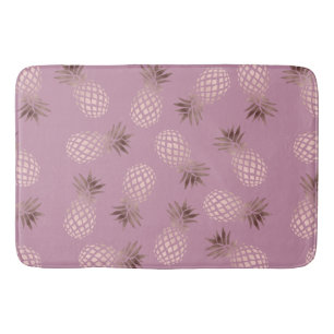 Elegant and cute rose gold pineapple pattern bath mat
