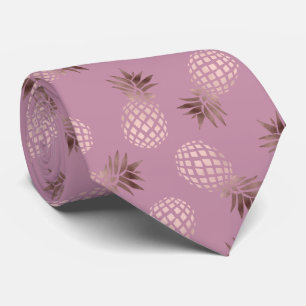 Elegant and cute rose gold pineapple pattern tie