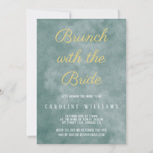 Elegant and Delicate Gold Bride Brunch Invitation