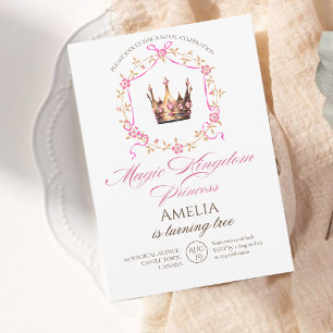 Elegant and fairytale Princess Birthday Party Invitation