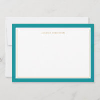 Elegant And Feminine Teal Gold Border Personalised