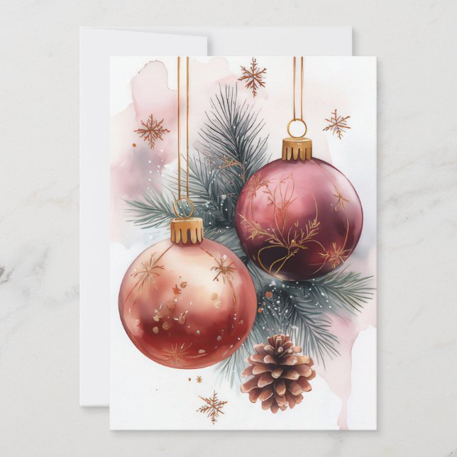 Elegant and festive Holiday Greeting Card (Front)