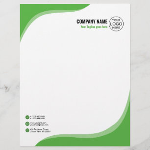 Elegant and fluid green custom letterhead