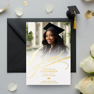 Elegant and Formal Script Graduation Announcement