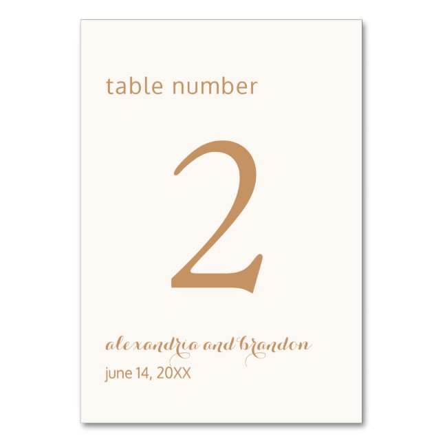 Elegant and Fresh Table Number Cards (Front)
